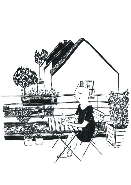 Sur la terrasse